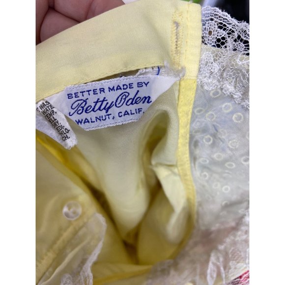 Vintage Better Made by Betty Oden Heirloom Yellow 6 Ruffle Lace Tulle Pageant Dr - Picture 9 of 11